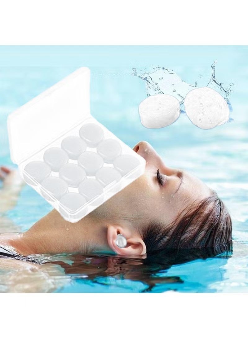 6 Pairs Gel Ear Plugs Reusable Silicone Earplugs Waterproof Moldable Swimming Earplugs Noise Cancelling Ear Plugs for Adults Ear Plugs for Swimming Sleeping Snoring Studying - Image 3