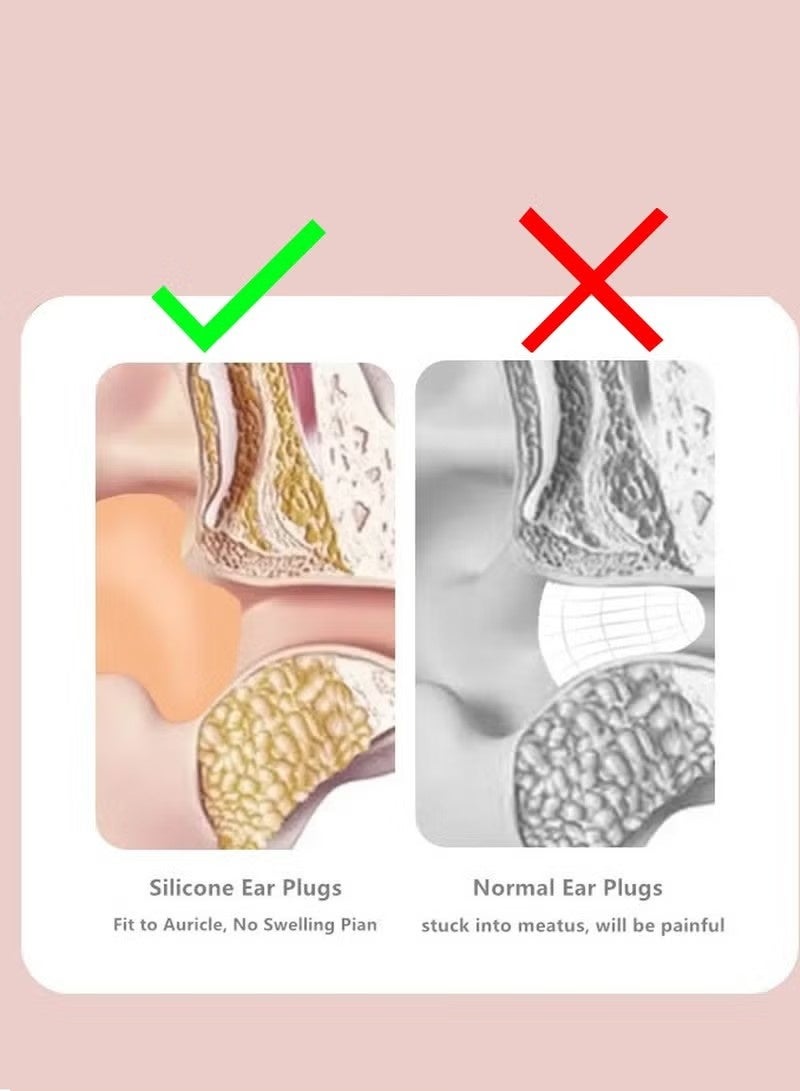 6 Pairs Gel Ear Plugs Reusable Silicone Earplugs Waterproof Moldable Swimming Earplugs Noise Cancelling Ear Plugs for Adults Ear Plugs for Swimming Sleeping Snoring Studying - Image 5