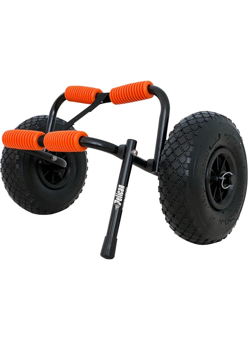 Pelican Pelican  Universal Canoe Kayak  Stand Up Paddle SUP Cart Carrier  Fold Together Trolley with Wide Removable Inflatable Tires  - Image 1