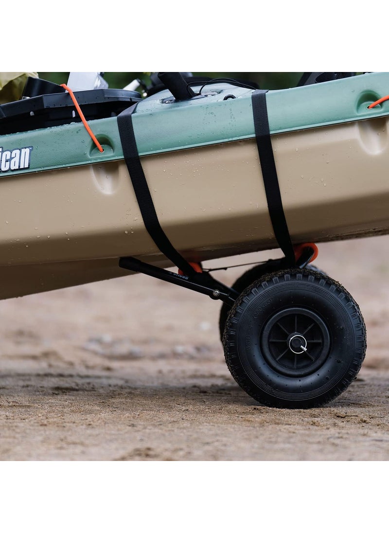 Pelican Pelican  Universal Canoe Kayak  Stand Up Paddle SUP Cart Carrier  Fold Together Trolley with Wide Removable Inflatable Tires  - Image 3