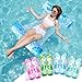 Sloosh 4 Packs Tropical Leaves Hammock Pool Floats Adults 4in1 MultiPurpose Inflatable Pool Floaties PVC Water Hammock Lounge Blue Pink Cyan Green - Image 3