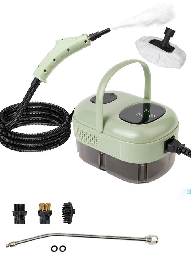 جوشبيرغ منظف ​​بخاري محمول، جهاز بخار عالي الضغط بقوة 2500 واط للتنظيف، جهاز تنظيف بخاري محمول للمنزل مع 3 فرش، منظف بخاري عالي الحرارة للسيارة والمطبخ والأثاث والبلاط - أخضر - Image 1