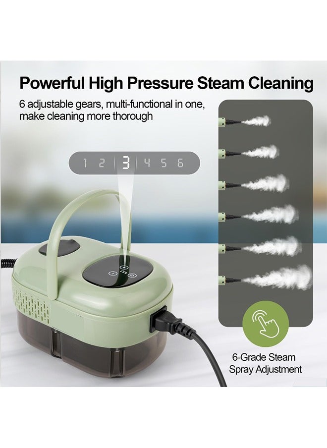 Joshberg - Handheld Steam Cleaner, 2500W High Pressure Steamer for Cleaning, Portable Steam Cleaning Machine for Home With 3 Brushes, High-Temperature Steam Cleaner for Car, Kitchen, Furniture and Tile - Green - Image 1