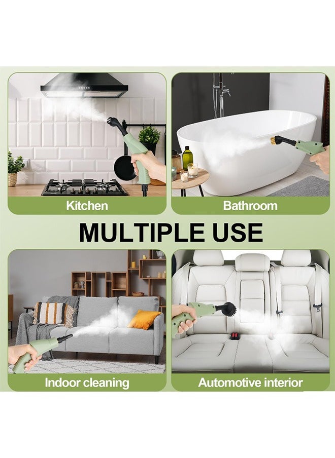 Joshberg - Handheld Steam Cleaner, 2500W High Pressure Steamer for Cleaning, Portable Steam Cleaning Machine for Home With 3 Brushes, High-Temperature Steam Cleaner for Car, Kitchen, Furniture and Tile - Green - Image 1