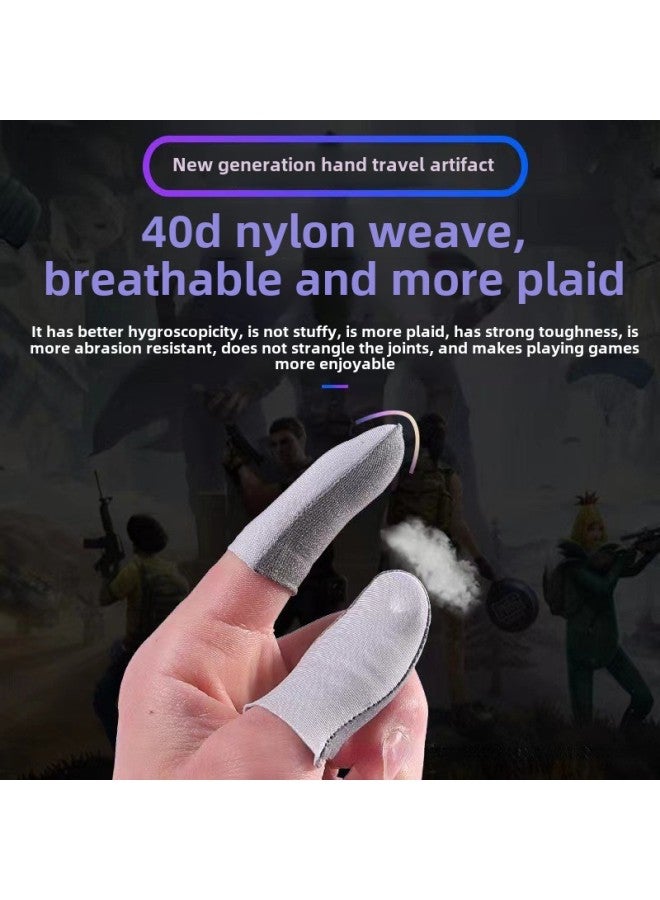 Silver Cloth Finger Cover Game Finger Cover Silver Fiber Hand-swimming E-sports Finger Cover Ultra-thin Sweat-proof Chicken Walking Non-slip Competitive-Product Color:Finger Cot Packaging Bag  - Image 3