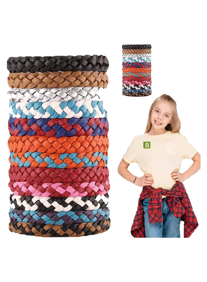 SYOSI Mosquito Repellent Bracelet 12 Pack, Adjustable Leather Deet-Free Natural Insect Bands for Adults & Kids, 300 Hour Protection (Multi Colour)  - Image 1