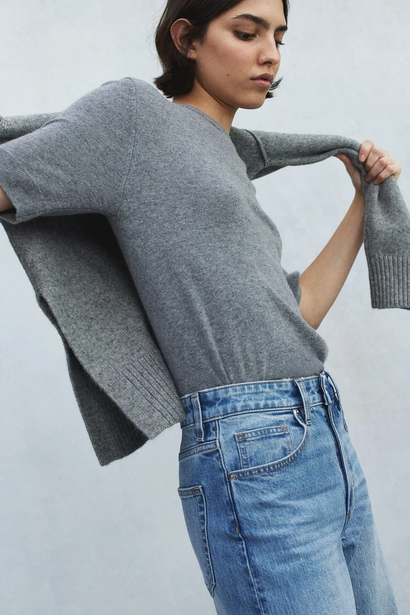 H&M Wide High Cropped Jeans