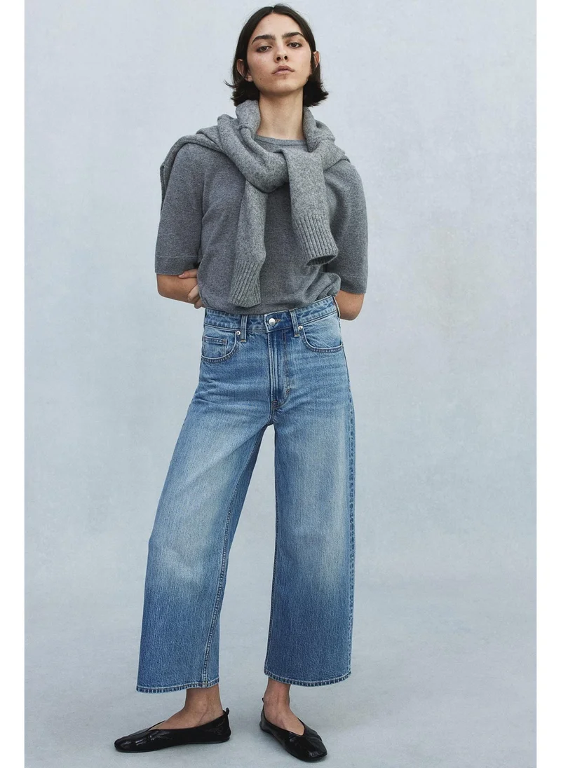 اتش اند ام Wide High Cropped Jeans