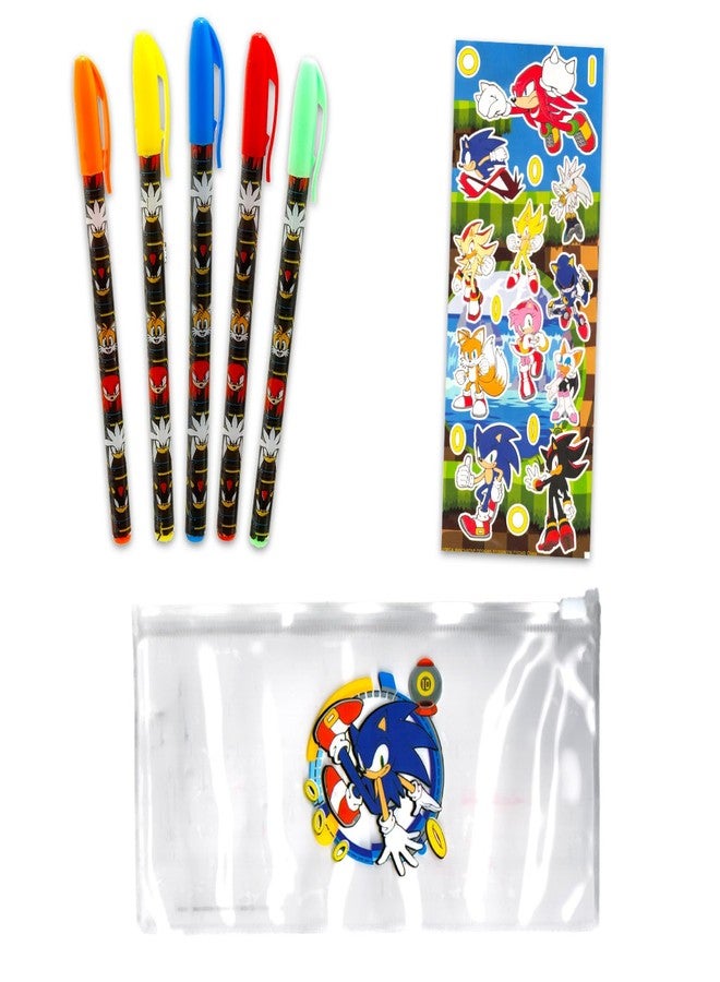 Sonic the Hedgehog Pencil Holder Set - Bundle with Pencil Container, Gel Pens, Stickers, More | Sonic School & Office Supplies for Kids, Boys, Girls - Image 3