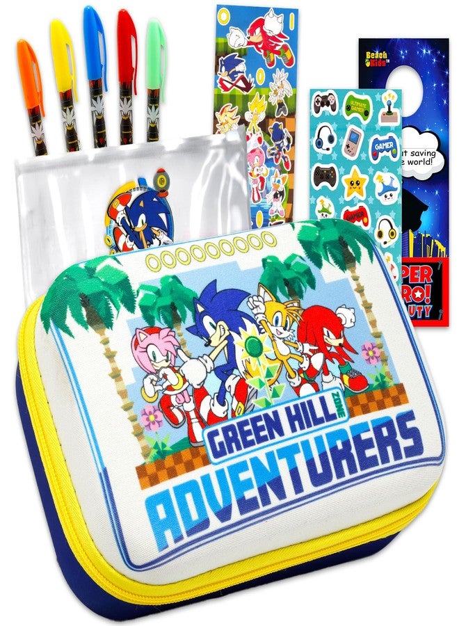 Sonic the Hedgehog Pencil Holder Set - Bundle with Pencil Container, Gel Pens, Stickers, More | Sonic School & Office Supplies for Kids, Boys, Girls - Image 1