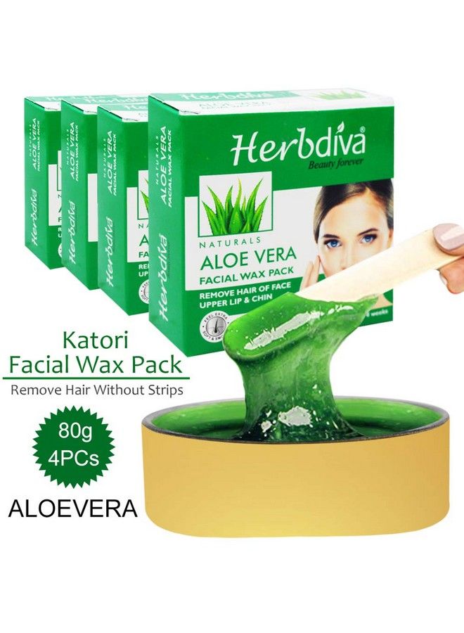 Herbdiva Katori Facial Wax Aloe Vera 80G (Pack Of 4) - Image 3