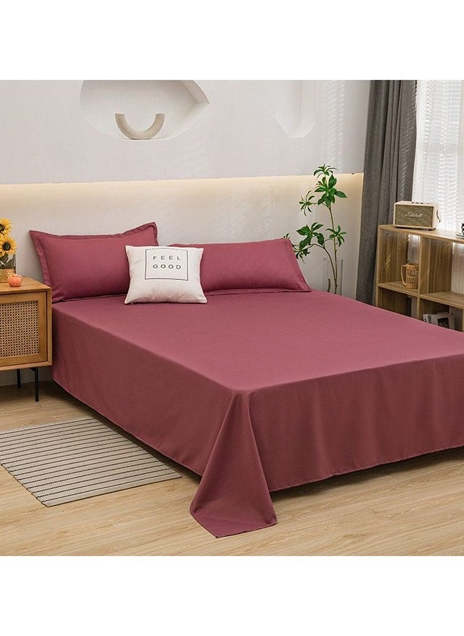 QBED Plain Cotton Sheet Set of 3 Maroon bed  - Image 1