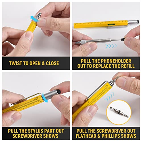 BIIB Stocking Stuffers for Adults Men Him, Multitool Pen Gifts for Men Dad Grandpa Him, Dad Mens Gifts for Christmas, Mens Stocking Stuffers 2025, White Elephant Gifts for Adults DIY Handyman Gadgets - Image 4