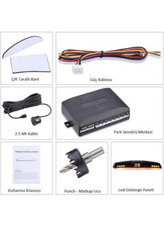 Techmaster حساس ركن السيارة بتغيير اللون مع صوت 22MM أبيض PS02  - Image 3