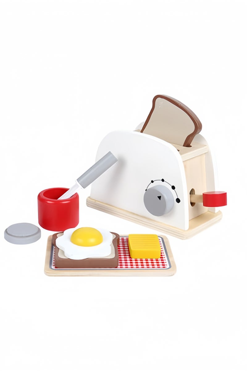 Play Kitchen Accessories Toddlers 1-3 Wooden Pop-up Toaster Toy Play Food Kids