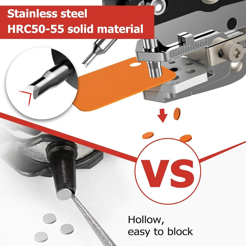 Preciva Hole Punch Plier, Revolving Punch Hole Tool with V-Shaped Cutting Edge Design, 6 Hole Sizes Used for Leather, Belts, Thin Iron Sheets, Paper Cards, Plastics, & Fabrics - Image 2