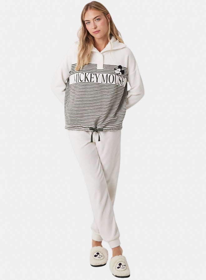 women'secret Mickey Mouse Long Pajamas, Fleece Pajamas  - Image 1