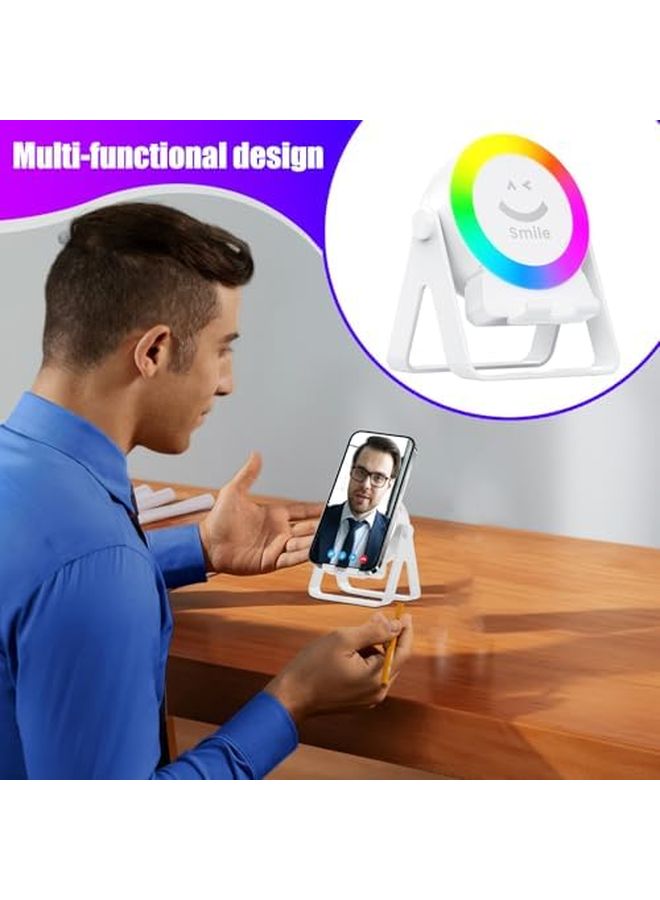 White Induction Speaker 4 in 1 Wireless Desktop Music Player with RGB Lights 5W Sound 8 Hour Playback - Image 5