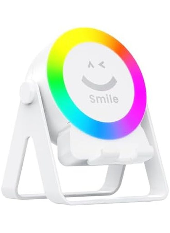 White Induction Speaker 4 in 1 Wireless Desktop Music Player with RGB Lights 5W Sound 8 Hour Playback - Image 1