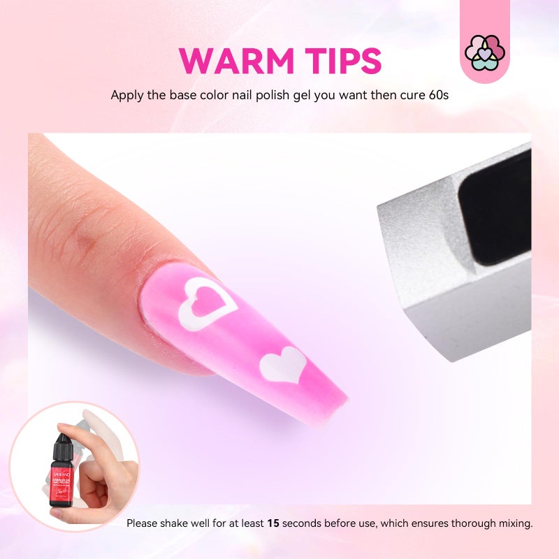 SAVILAND Airbrush Gel Nail Polish Hema-Free: Dilution-Free 12 Vitality Colors Airbrush for Nails Set Non-Acetone with Fine Mist Nail for Spray French & Ombre Nail Polish Nail Art Design Salon Kit - Image 4