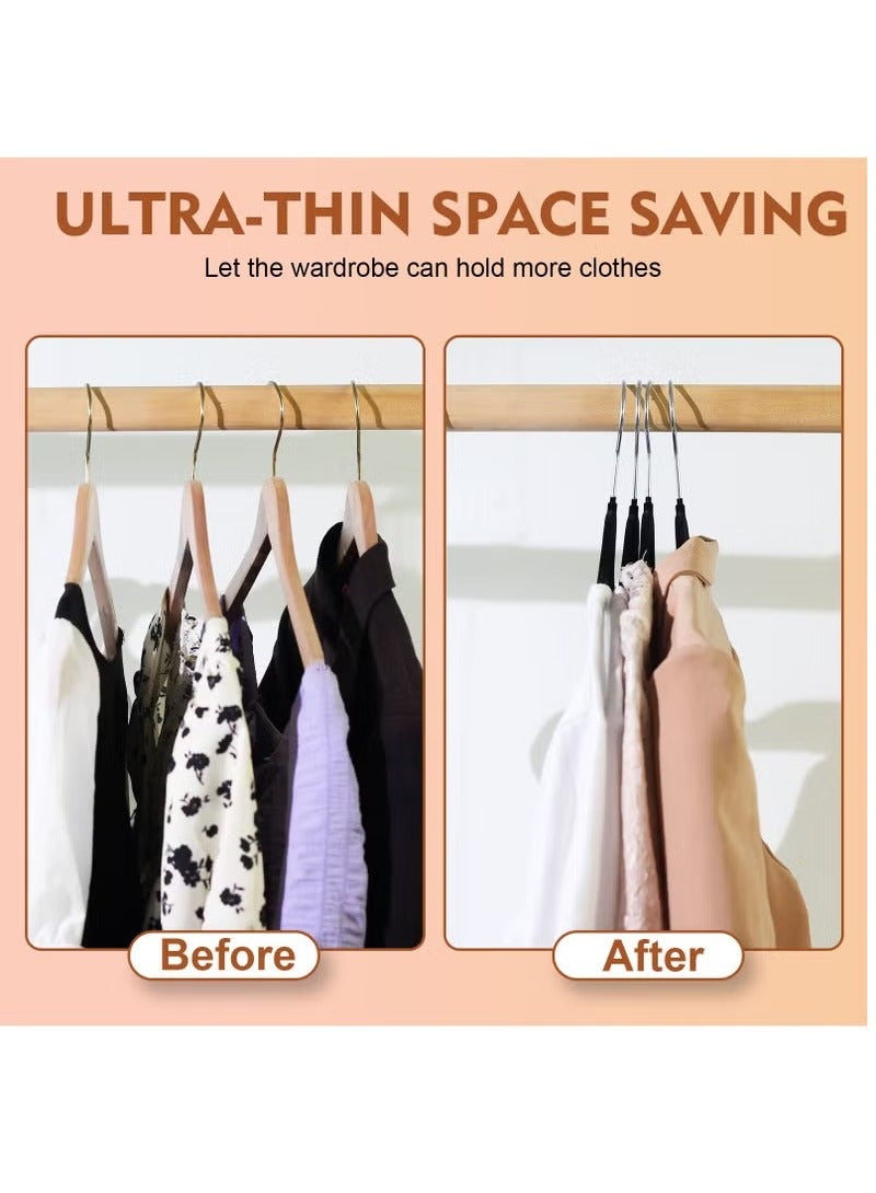 HOMESTAR 20Pcs Non Slip Felt Hangers Space Saving Clothes Hanger Velvet Hanger Heavy Duty Adult Hanger For Coat Suit Black - Image 5