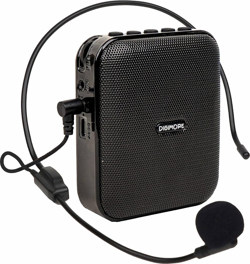 DIGIMORE مضخم صوت بلوتوث D-1210 للمعلمين | عمر بطارية 10 ساعات | مكبر صوت 10 واط مع ميكروفون سماعة للمرشدين السياحيين، اليوغا، مدربي اللياقة البدنية، الكليات (D-1210B) - Image 1