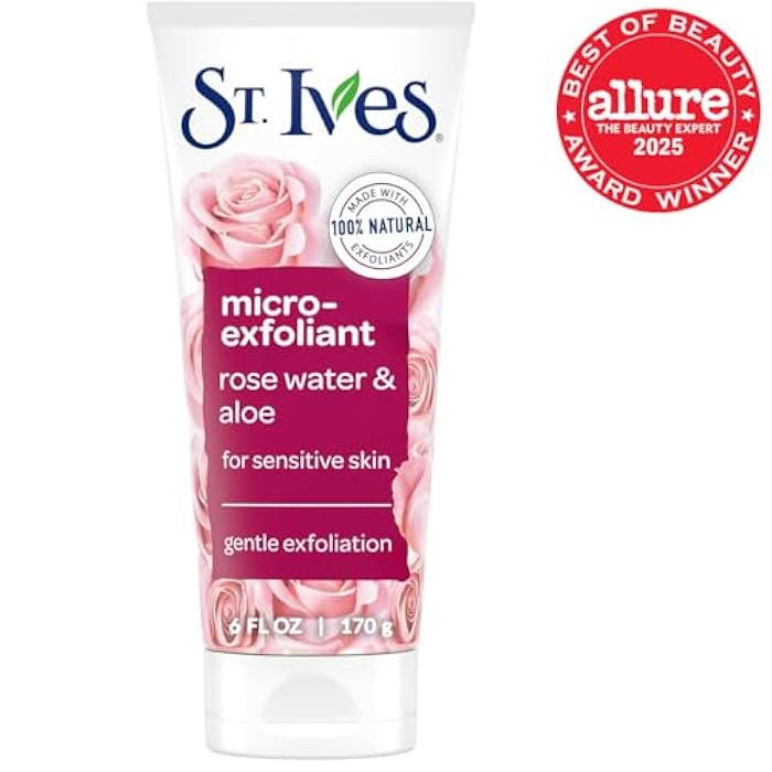 St. Ives Gentle Smoothing Face Scrub Our Gentlest Scrub Yet Rose Water and Aloe Vera Made with 100 percent Natural Exfoliants, Paraben Free, Oil-Free, Dermatologist Tested 6 oz - Image 2