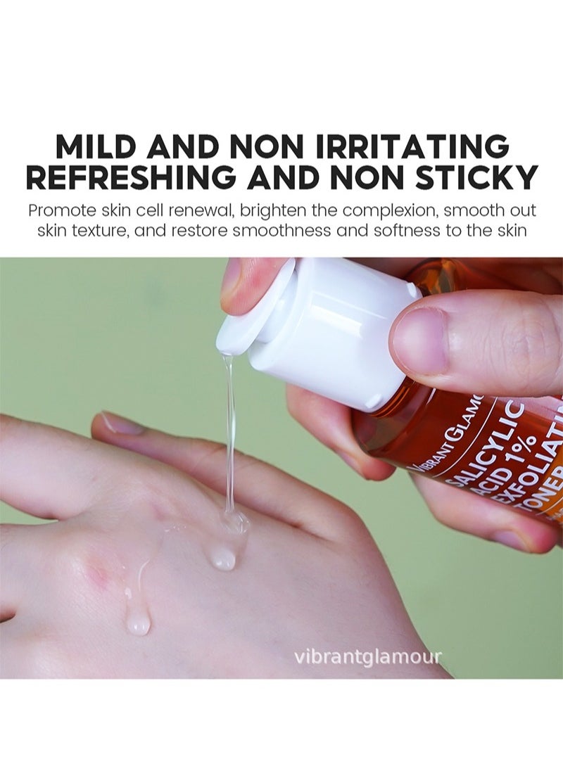 Vibrant Glamour - Salicylic Acid 1%Exfoliating Toner，Deep cleansing, moisturizing, oil control, anti-acne, brightens skin tone, suitable for oily and acne-prone skin, revitalizes and cleanses skin (100ml) - Image 1