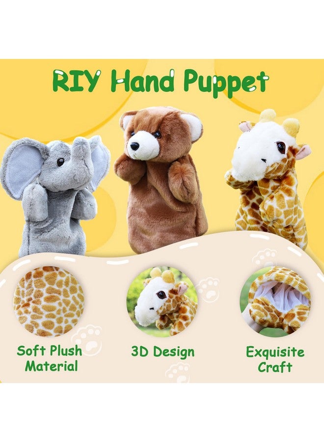 RIY Hand Puppets for Kids - Forest Friend Animals Educational Puppet, Set of 6(Bear, Elephant, Giraffe, Tiger, Monkey, Crocodile) - Image 3