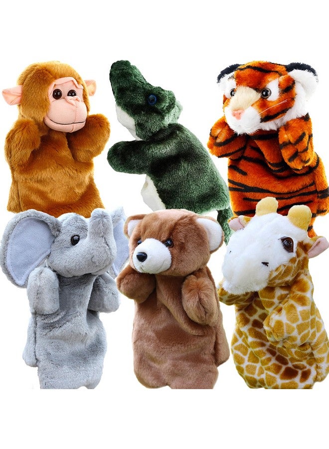 RIY Hand Puppets for Kids - Forest Friend Animals Educational Puppet, Set of 6(Bear, Elephant, Giraffe, Tiger, Monkey, Crocodile) - Image 1