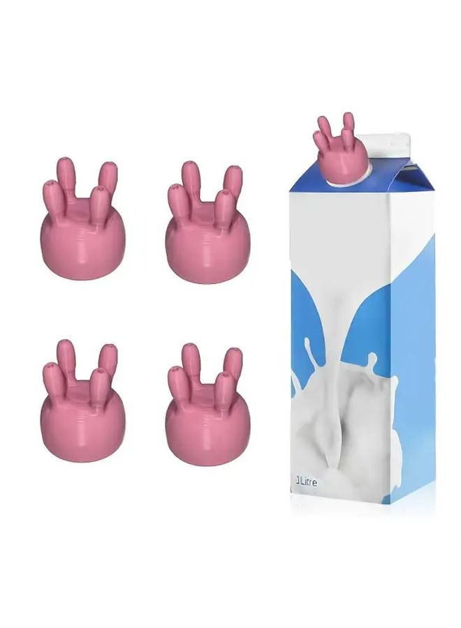 Pink 3D Printed Rubber Milk Carton Lid Funny Cartoon Character Design Pouring Funnel - Image 3
