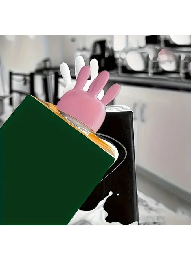 Pink 3D Printed Rubber Milk Carton Lid Funny Cartoon Character Design Pouring Funnel - Image 1