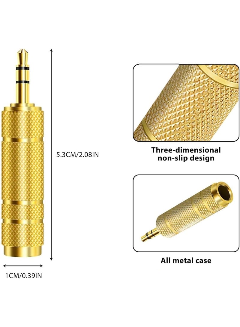 igeekwell Headphone Adapter Jack 3.5mm Male 1/8 inch to 6.35mm Female 1/4 inch Audio Stereo Adapter, Small to Big Headphone Audio Jack Plug Adaptor Converter for Studio Headphones, Guitar Amps, 6 pack - Image 4