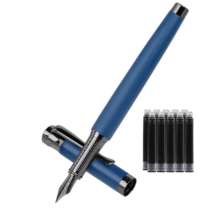 BOCIYER Luxury Fountain Pen Set,Ink Pen for Smooth Writing,Medium Nib,Includes 10 Ink Cartridges&Ink Converter,Best Pen Gift Case for Men & Women,fancy,calligraphy,Executive,Office pen-Blue - Image 1