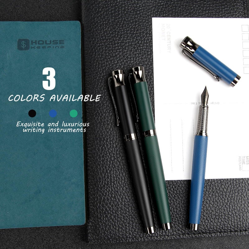 BOCIYER Luxury Fountain Pen Set,Ink Pen for Smooth Writing,Medium Nib,Includes 10 Ink Cartridges&Ink Converter,Best Pen Gift Case for Men & Women,fancy,calligraphy,Executive,Office pen-Blue - Image 5