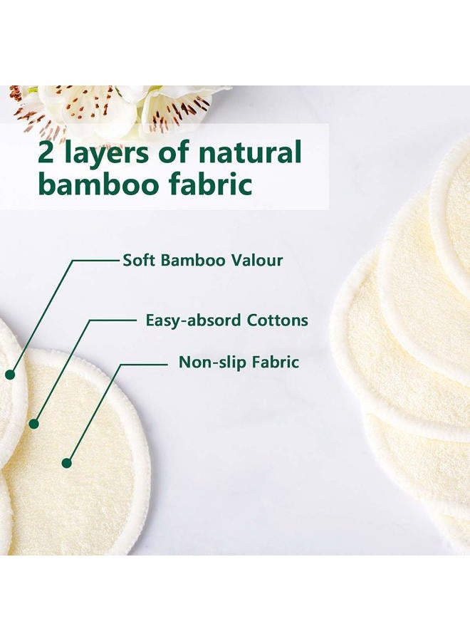 ASPACES 20 Packs Organic Reusable Makeup Remover Pads, Washable Bamboo Cotton Rounds for All Skin Types with Cotton Laundry Bag - Image 3