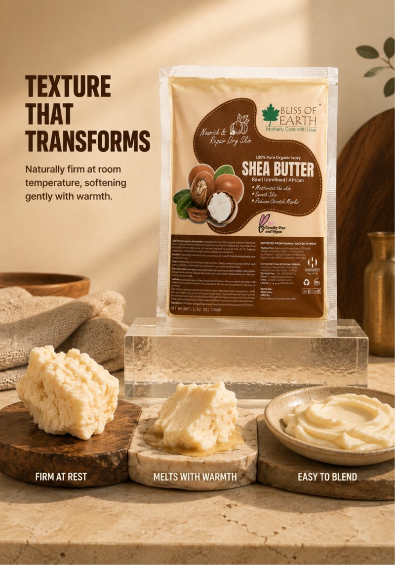 Bliss of Earth Organic Shea Butter Refill Pack 200g, Raw Unrefined & African - Image 4