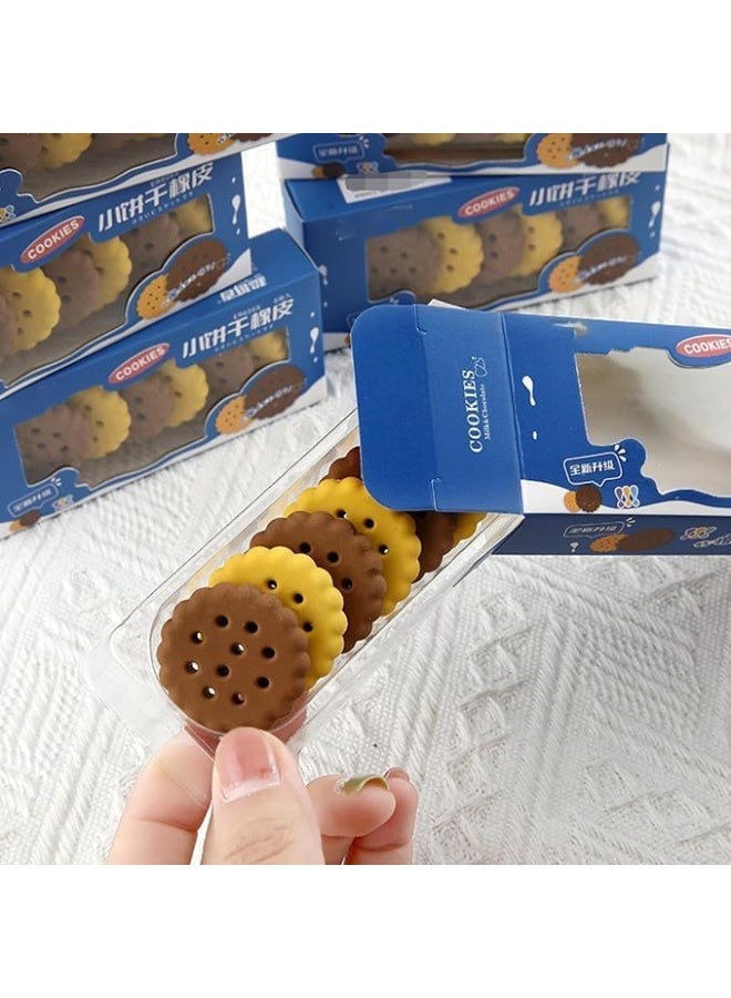 ممحاة بسكويت محاكاة لطيفة 🍪 (6 قطع) - شكل مرح وجودة عالية للأطفال - Image 2