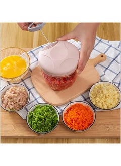 IAF Food Processor Vegetable Chopper, Ourokhome Portable Hand Pull String  Garlic Mincer Onion Cutter for Veggies, Ginger, Fruits, Nuts, Herbs, etc  UAE