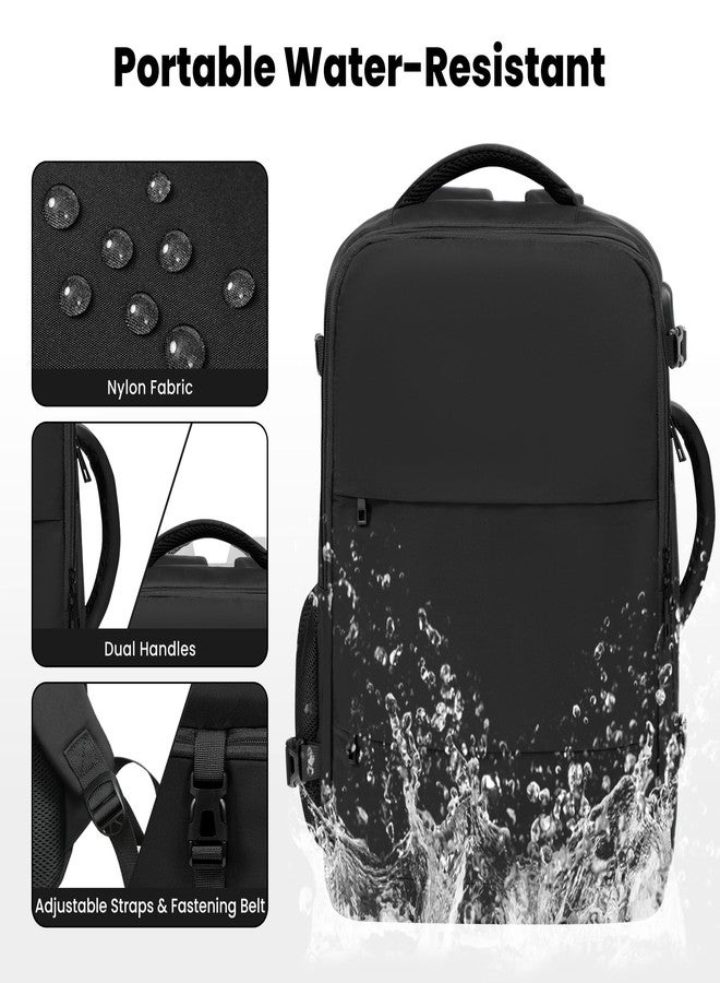 BAGAIL Travel Backpack, Light - Waterproof - USB Port, Quick Check Hand Luggage Backpack, Cabin Bags and Underseat Carry-Ons, Great to Use as Laptop Backpack or Casual Backpack, Black, Casual - Image 4