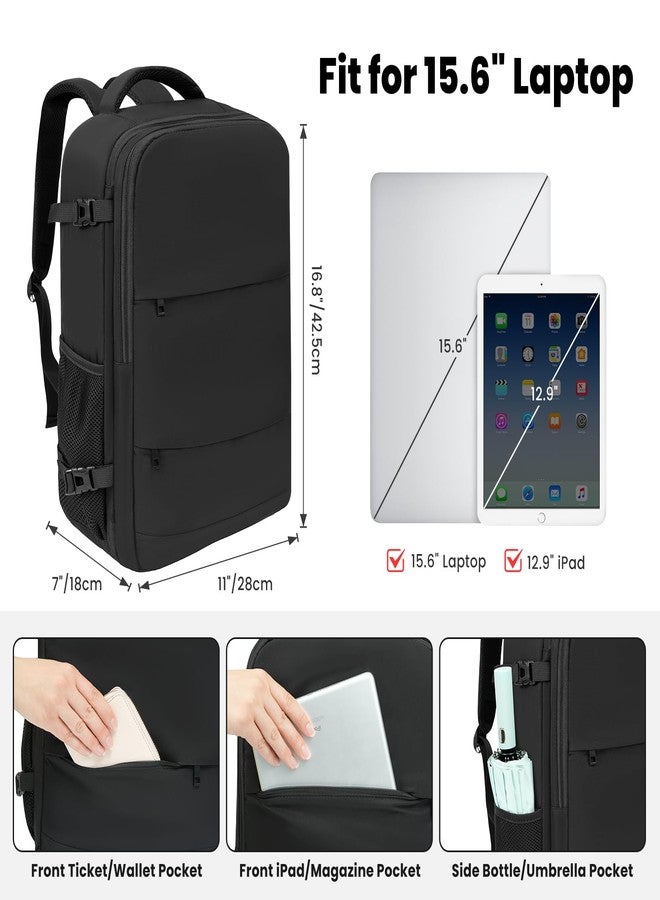 BAGAIL Travel Backpack, Light - Waterproof - USB Port, Quick Check Hand Luggage Backpack, Cabin Bags and Underseat Carry-Ons, Great to Use as Laptop Backpack or Casual Backpack, Black, Casual - Image 2
