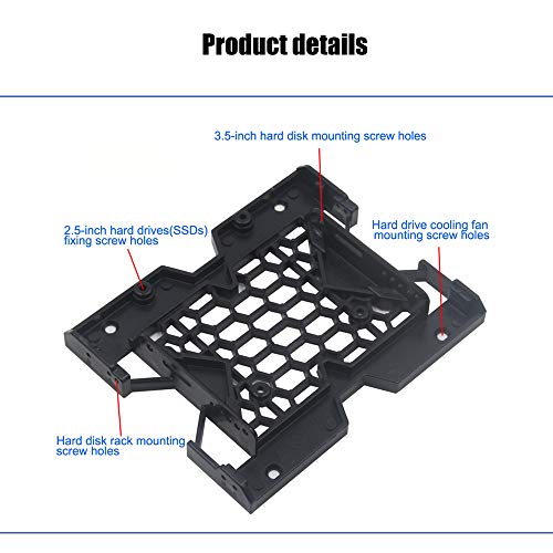 KOOBOOK 2Pcs 5.25" to 3.5" 2.5" SSD HDD Tray Caddy Case Adapter Hard Disk Drive Bays Holder Cooling Fan Mounting Bracket for PC - Image 2
