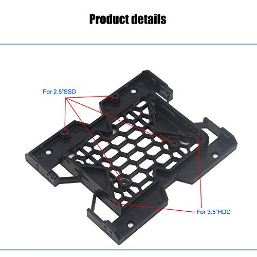 KOOBOOK 2Pcs 5.25" to 3.5" 2.5" SSD HDD Tray Caddy Case Adapter Hard Disk Drive Bays Holder Cooling Fan Mounting Bracket for PC - Image 3