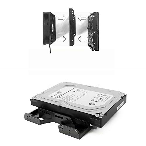 KOOBOOK 2Pcs 5.25" to 3.5" 2.5" SSD HDD Tray Caddy Case Adapter Hard Disk Drive Bays Holder Cooling Fan Mounting Bracket for PC - Image 4