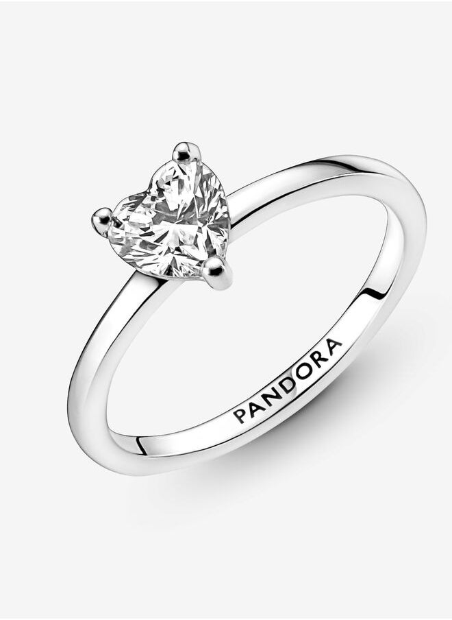 PANDORA - Sparkling Heart Solitaire Ring, Size 50 - Image 1
