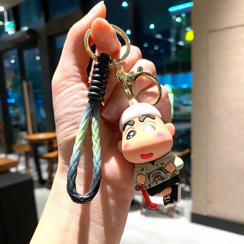 Cute Nobita Skateboard Silicone Keychain Pendant - Anime Style Gift for Friends, Kids & Collectors