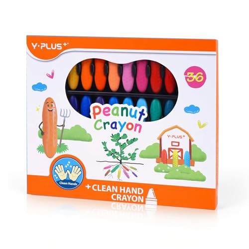 YPLUS Peanut Crayons for Kids 36 Colors Washable Toddler Crayon NonToxic Baby Crayons for ages 24 13 48 Coloring Art Supplies - Image 1