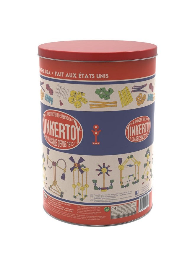 Tinkertoy TINKERTOY - Retro Building Tin - 100 Parts - Collectible, Nostalgic Construction Toy, Great for Kids, Toddlers, Boys, Girls, Ages 3+  - Image 3
