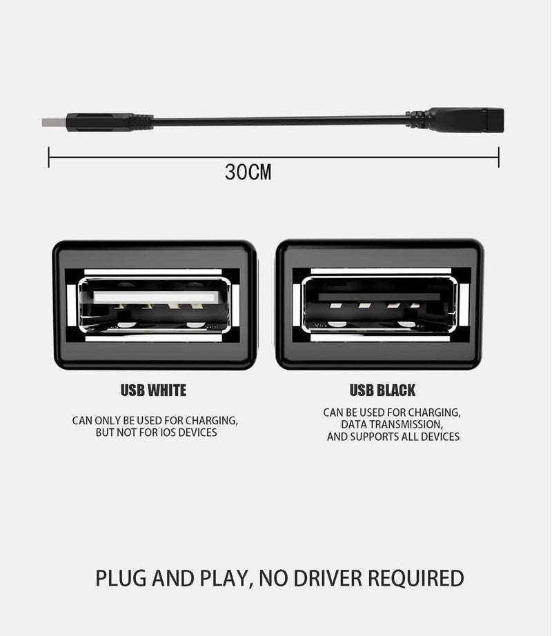 Eanetf USB Cable, 2-Port USB 2.0 Male to Female Splitter, High-Speed Charging & Data Transfer for Laptop, Car, Mac, TV, PC, Xbox, HDD - Image 2