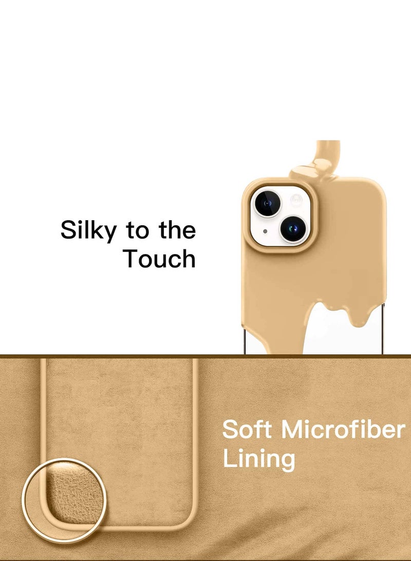 Techie جراب خلفي ناعم من السيليكون من Techie مع بطانة داخلية من الألياف الدقيقة مغناطيسية مدمجة لهاتف Apple iPhone 14 Plus - بيج - Image 5